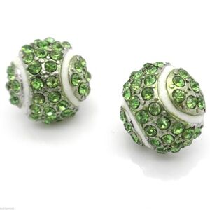 Tennis Ball Mom Crystal Earrings Stud